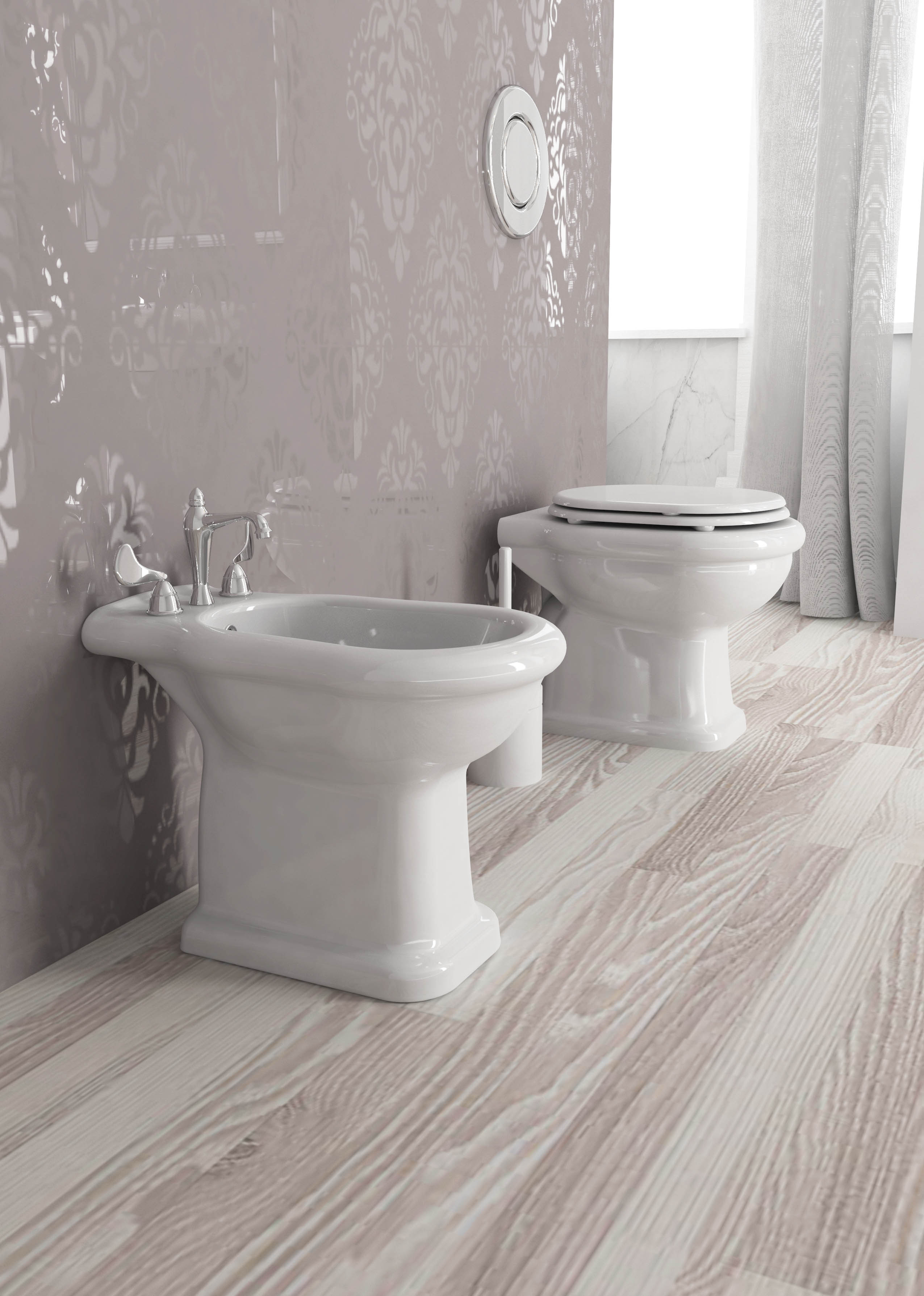 Coppia bidet e vaso con scarico S/P Serie Armonia