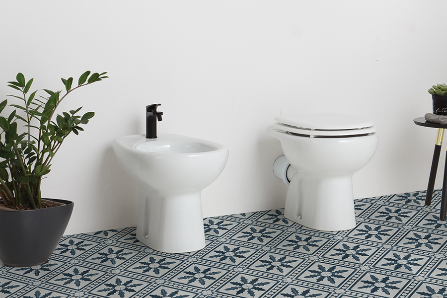 Sanitari Young  Coppia bidet e vaso con scarico a terra o parete